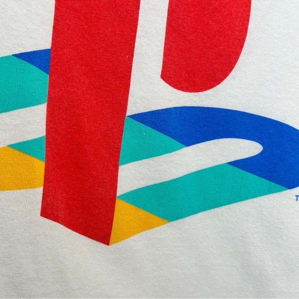 PlayStation Long Sleeve Shirt White Japanese Logo Retro Gamer Streetwear Men's L - Picture 4 of 9